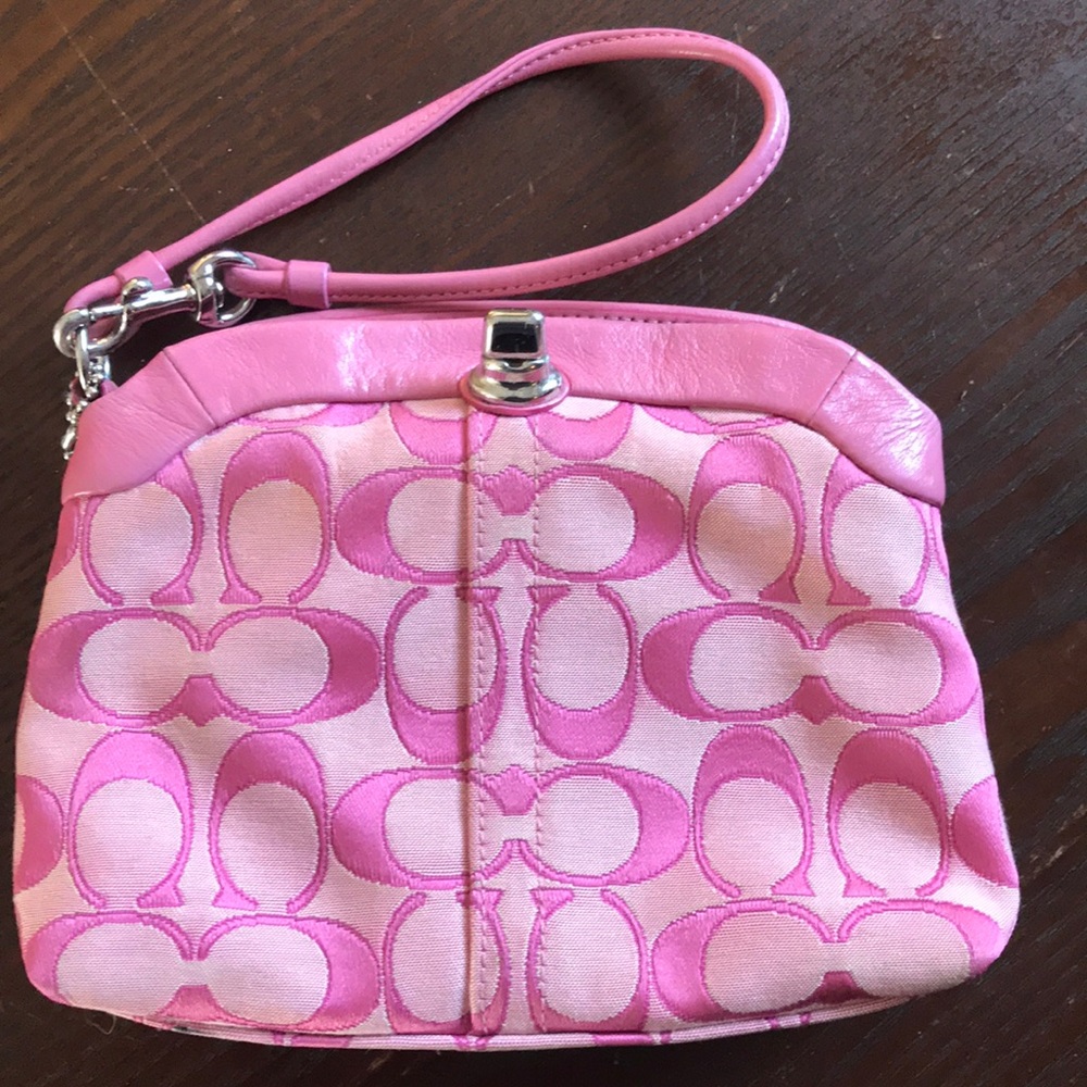 Pink Coach wristlet